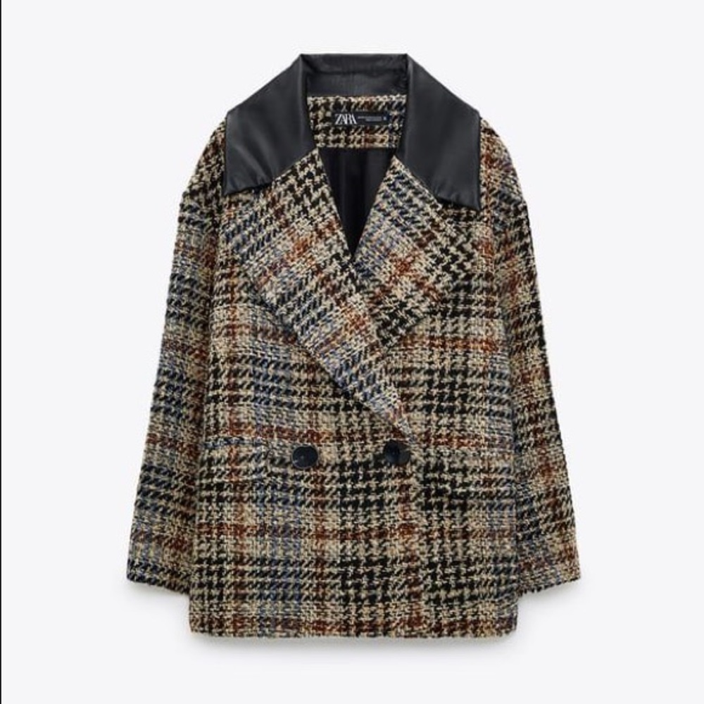 Zara Combination Plaid Blazer